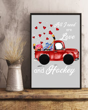 Load image into Gallery viewer, All I Need Are Love And Hockey Gift For Hockey Players Vertical Poster

