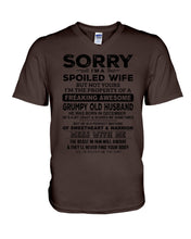 Load image into Gallery viewer, Spoiled Wife Of December Freaking Awesome Grumpy Old Husband For Birthday Gift Guys V-Neck
