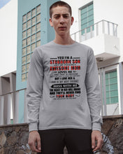 Load image into Gallery viewer, A Stubborn Son Of A Freaking Awesome Mom I Love Her Gift For Mama Unisex Long Sleeve

