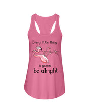 Load image into Gallery viewer, Every Little Thing Is Gonna Be Alright Gift For Flamingo Lovers Ladies Flowy Tank
