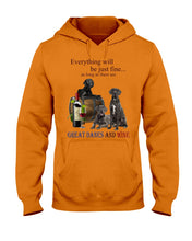 Load image into Gallery viewer, Everything Will Be Just Fine As Long As There Are Great Dane And Wine Gift For Dog Lovers Hoodie

