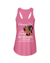 Load image into Gallery viewer, Betty Boop February Girl Living My Best Life Birthday Meaningful Gift Ladies Flowy Tank
