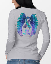 Load image into Gallery viewer, You Matter Ribbon Awareness With Angel Wings Unisex Long Sleeve
