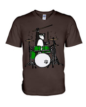 Load image into Gallery viewer, Funny Cat Playing Drums Great Gift For Cat Lovers Guys V-Neck
