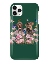Load image into Gallery viewer, German Wirehaired Pointer With Peonies Gift For Dog Lovers Phone case
