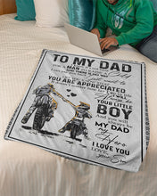 Load image into Gallery viewer, You Are Appreciated With Motorcycle Gift From Son To Dad Fleece Blanket
