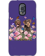Load image into Gallery viewer, German Wirehaired Pointer With Peonies Gift For Dog Lovers Phone case
