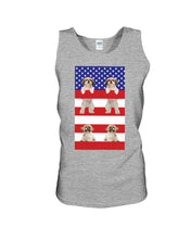 Load image into Gallery viewer, America USA FLag In My Heart Shih Tzu Gift For Dog Lovers Unisex Tank Top
