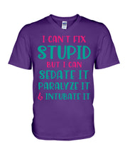 Load image into Gallery viewer, I Can't Fix Stupid But I An Sadate It Gift For Girls Guys V-Neck

