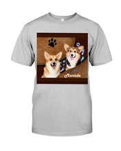 Load image into Gallery viewer, Corgi Paws Pattern Dog Mom Custom Name Gift For Manada Guys Tee
