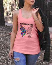 Load image into Gallery viewer, Birthday Gift For November Girl They Whispered To Her You Cannot Withstand The Storm Ladies Flowy Tank

