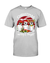 Load image into Gallery viewer, Penguin Christmas Merry And Bright Gift For Penguin Lovers Guys Tee
