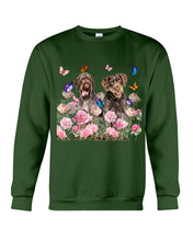 Load image into Gallery viewer, German Wirehaired Pointer With Peonies Gift For Dog Lovers Sweatshirt
