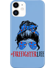 Load image into Gallery viewer, Firefighter Make You Life Safe Lady With Blue Ribbonhead Gift For Women Phone case
