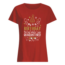 Load image into Gallery viewer, Vintage Funny My 45th Birthday The One Where I Was Quarantined Ladies Tee
