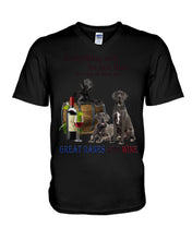 Load image into Gallery viewer, Everything Will Be Just Fine As Long As There Are Great Dane And Wine Gift For Dog Lovers Guys V-Neck
