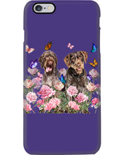 Load image into Gallery viewer, German Wirehaired Pointer With Peonies Gift For Dog Lovers Phone case
