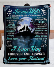 Load image into Gallery viewer, Howling Wolves Incredible Way Of Making My Heart Happy Husband Gift For Wife Sherpa Blanket
