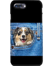 Load image into Gallery viewer, Australian Shepherd In Denim Pocket Gift For Dog Lovers Phone case
