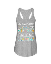 Load image into Gallery viewer, My Favorite Sewing Partner Calls Me Grandma Colorful Design Gift For Sewing Lovers Ladies Flowy Tank
