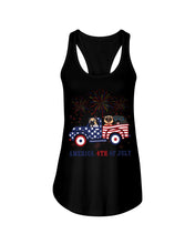 Load image into Gallery viewer, America 4th Of July Truck Pug Gift For Dog Lovers Ladies Flowy Tank
