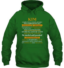 Load image into Gallery viewer, Kim Custom Name Gift A Warrior's Mentality With A Poet's Soul Hoodie
