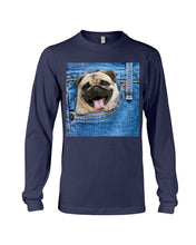 Load image into Gallery viewer, baby Pug In Denim Pocket Gift For Dog Lovers Unisex Long Sleeve
