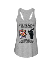 Load image into Gallery viewer, Cats And Books Make Me Happy - Cats And Books Lovers Gifts Ladies Flowy Tank
