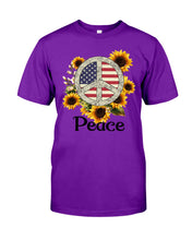 Load image into Gallery viewer, Peace Sign Sunflower Birthday Gift For Girls Guys Tee
