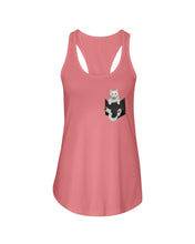 Load image into Gallery viewer, Cat In Your Front Pocket Great Gift For Cat Lovers Ladies Flowy Tank
