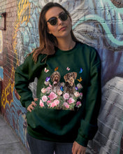 Load image into Gallery viewer, German Wirehaired Pointer With Peonies Gift For Dog Lovers Sweatshirt
