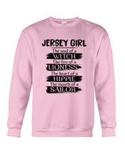 Load image into Gallery viewer, Jersey Girl The Heart Of A Hippie Sweatshirt
