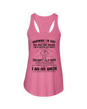 Load image into Gallery viewer, A Spoiled Wife Of An October Grumpy Old Man Birthday Meaningful Gift Ladies Flowy Tank
