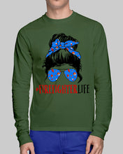 Load image into Gallery viewer, Firefighter Make You Life Safe Lady With Blue Ribbonhead Gift For Women Unisex Long Sleeve
