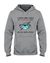 Load image into Gallery viewer, A Woman Can't Survive On Self-quarantine Alone ALso Needs Her Crochet Hoodie
