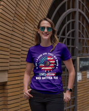 Load image into Gallery viewer, Good Girl Loves Her Mama Loves Jesus and America Too Design Ladies Tee
