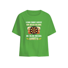 Load image into Gallery viewer, A Man Cannot Survive On Beer Alone He Also Needs Darts Trending Baby Onesie
