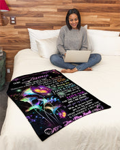 Load image into Gallery viewer, Custom Name Gift For Daughter Name Lama Flower Joy Hope Love And Light Fleece Blanket
