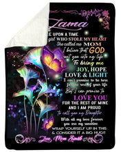 Load image into Gallery viewer, Custom Name Gift For Daughter Name Lama Flower Joy Hope Love And Light Sherpa Blanket
