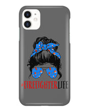 Load image into Gallery viewer, Firefighter Make You Life Safe Lady With Blue Ribbonhead Gift For Women Phone case
