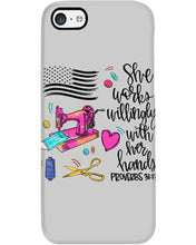Load image into Gallery viewer, She Works Willingly With Her Hands Gift For Sew Lovers Phone case
