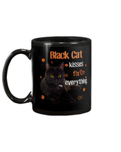 Load image into Gallery viewer, Black Cat Kisses Fix Everything Gift For Cat Lovers Mug
