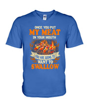 Load image into Gallery viewer, Once You Put My Meat In Your Mouth Unique Custom Design Guys V-Neck
