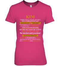 Load image into Gallery viewer, Kim Custom Name Gift A Warrior's Mentality With A Poet's Soul Ladies Tee
