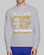 Load image into Gallery viewer, Black Kings Are Born In   October   Trending For Birthday Gift Unisex Long Sleeve

