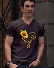 Load image into Gallery viewer, Black Phone Case Sunflower Faith Gift For Christians Guys V-Neck
