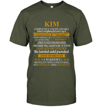 Load image into Gallery viewer, Kim Custom Name Gift A Warrior's Mentality With A Poet's Soul Guys Tee
