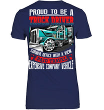 Load image into Gallery viewer, Proud To Be A Truck Driver Corner Office With A View Ladies V-Neck
