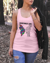 Load image into Gallery viewer, Birthday Gift For November Girl They Whispered To Her You Cannot Withstand The Storm Ladies Flowy Tank
