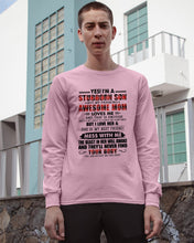 Load image into Gallery viewer, A Stubborn Son Of A Freaking Awesome Mom I Love Her Gift For Mama Unisex Long Sleeve
